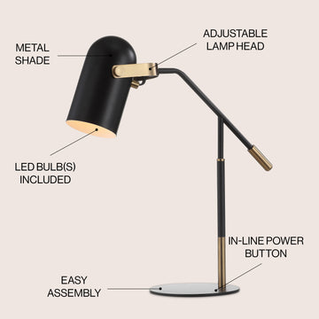 Edison 19.25" Metal LED Task Lamp - JONATHAN Y